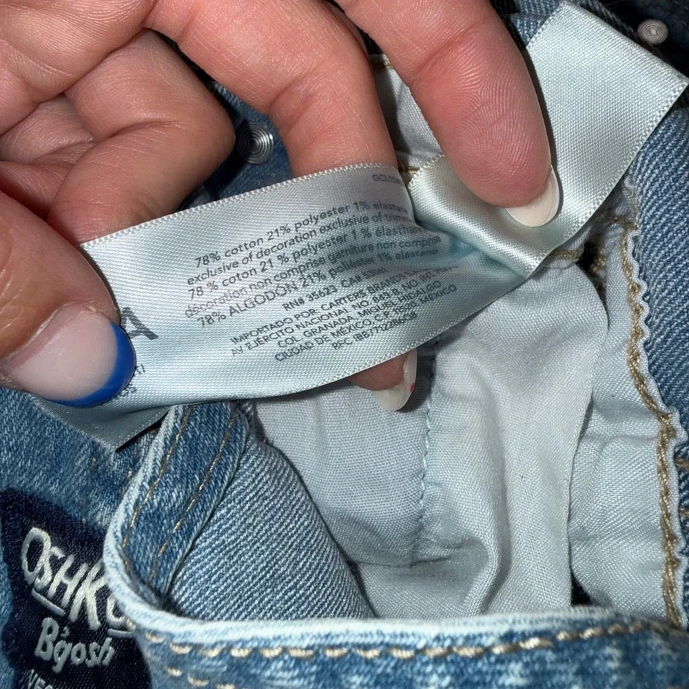 OshKosh B'gosh Denim Overalls Kids 4T Light Blue Excellent Vestbak Carpenter